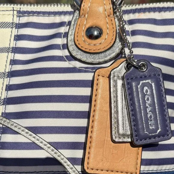 Coach Poppy Patchwork Tote with Scarf and Charm - Picture 7 of 10